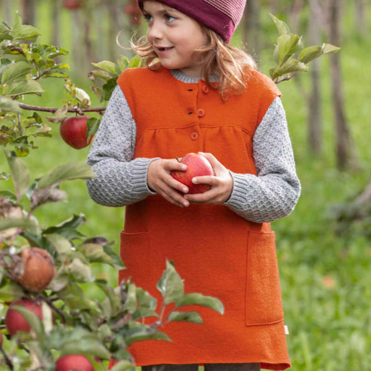 Warmes Walk Kleid orange 98/104