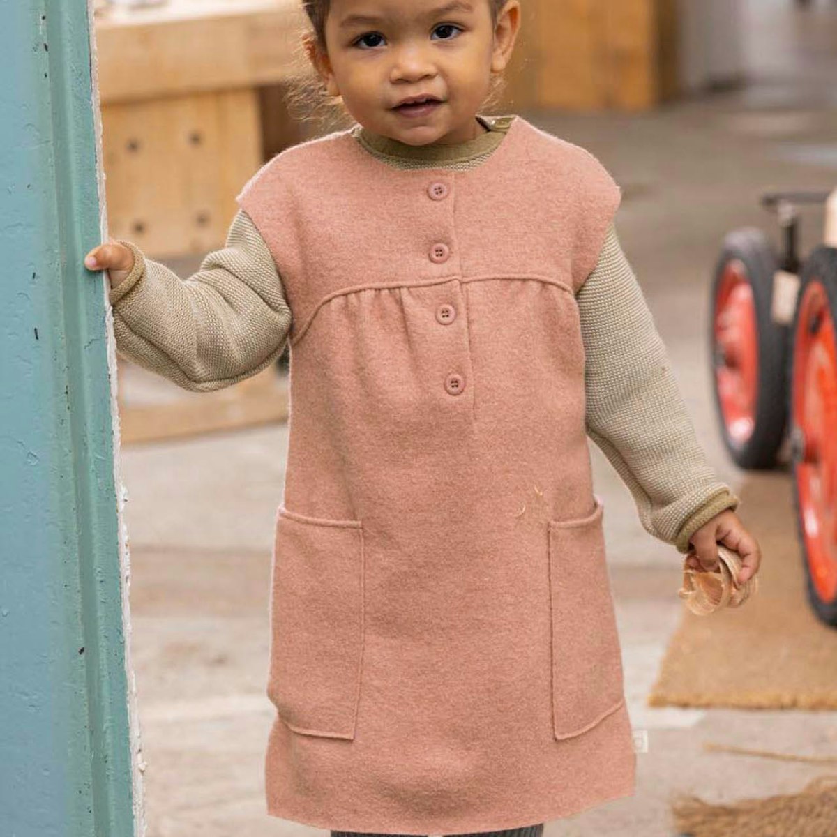 Warmes Walk Kleid rosa 110/116
