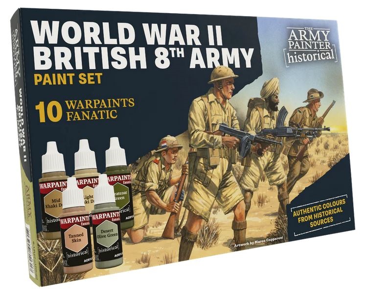 Warpaints Fanatic Historical WWII British 8th Army Paint Set Army Painter Farben WP8084 Warpaints Fanatic Historical WWII British 8th Army Paint Set Army Painter Farben WP8084