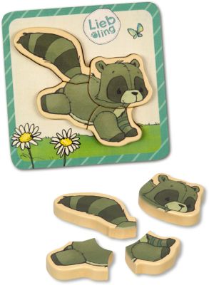 Waschbär, Steckpuzzle (4 T.) - Liebling (J. Tourlonias)