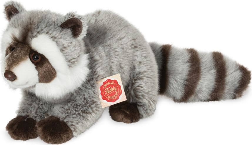 Waschbär Kuscheltier braun-grau handgefertigt 29x14x18cm Kuscheltiere