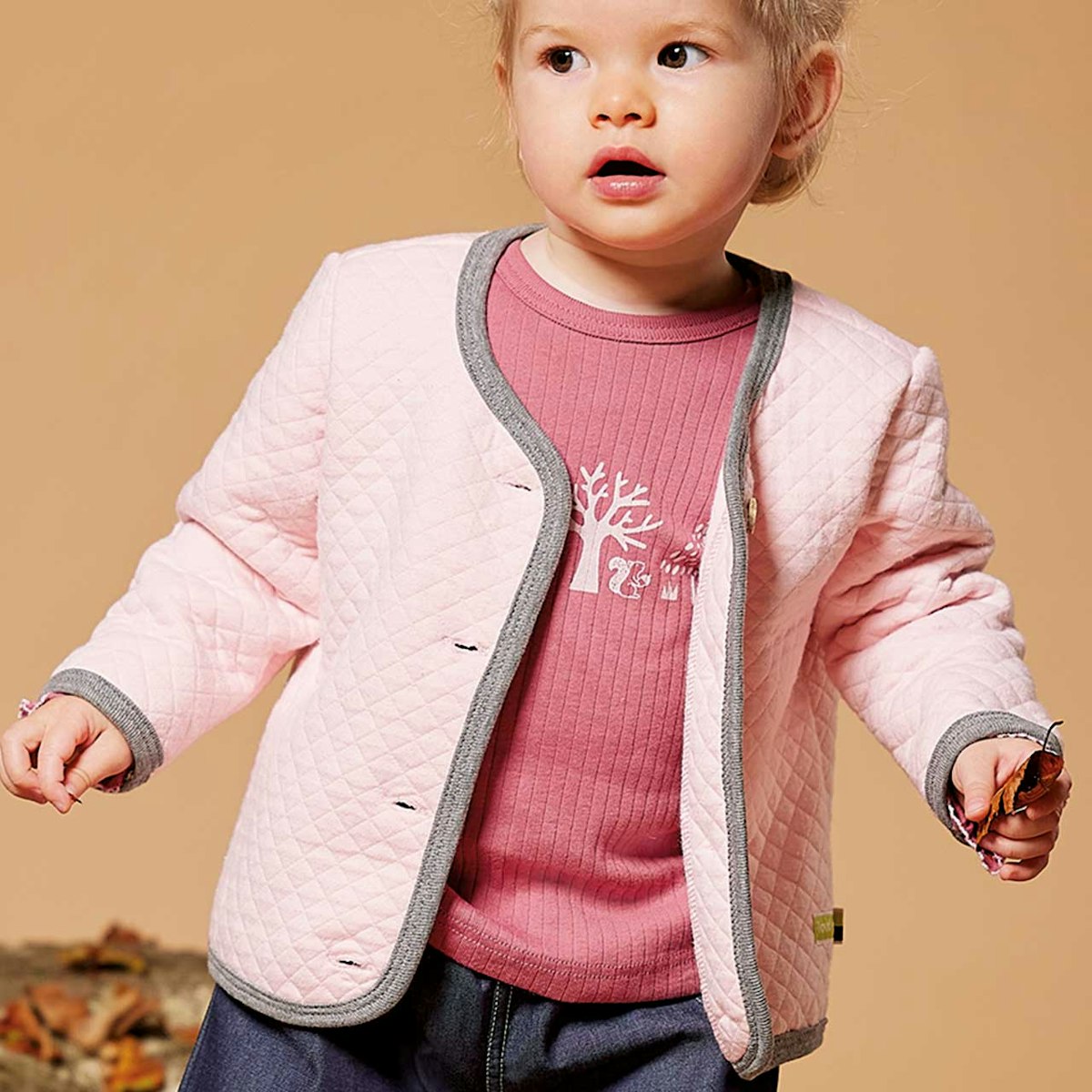 Wattierte Jacke Rautenmuster rosa 98/104