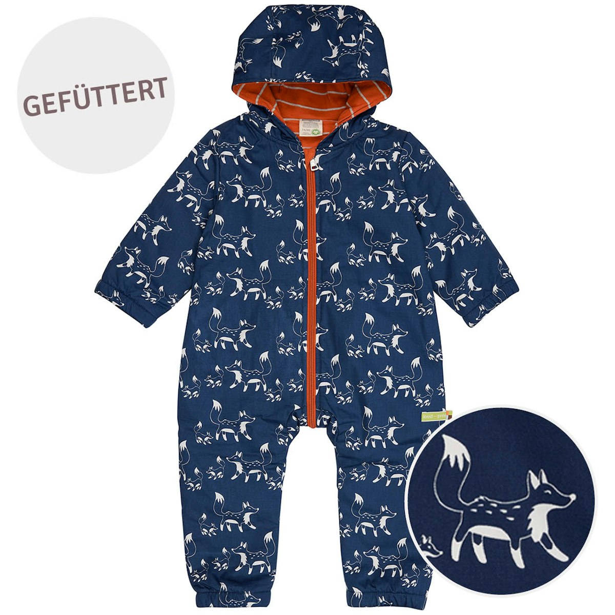 Wattierter Outdoor Overall gefüttert Fuchs marine 74