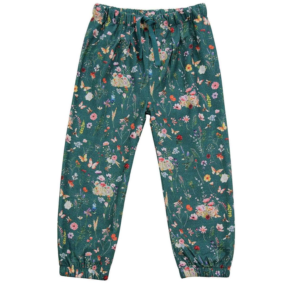 Webhose Jerseyfutter Blumen smaragdgrün 128