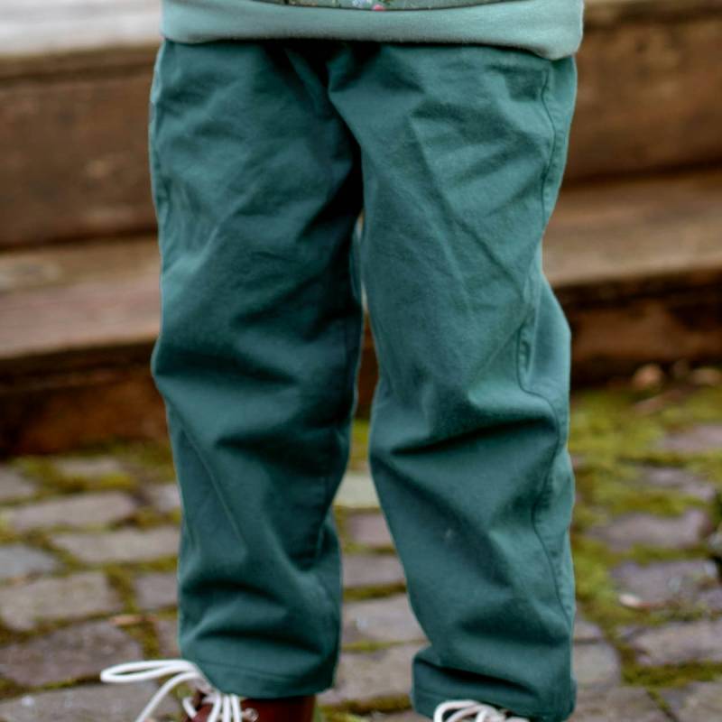 Webhose elastischer Bund smaragdgrün gefüttert 134
