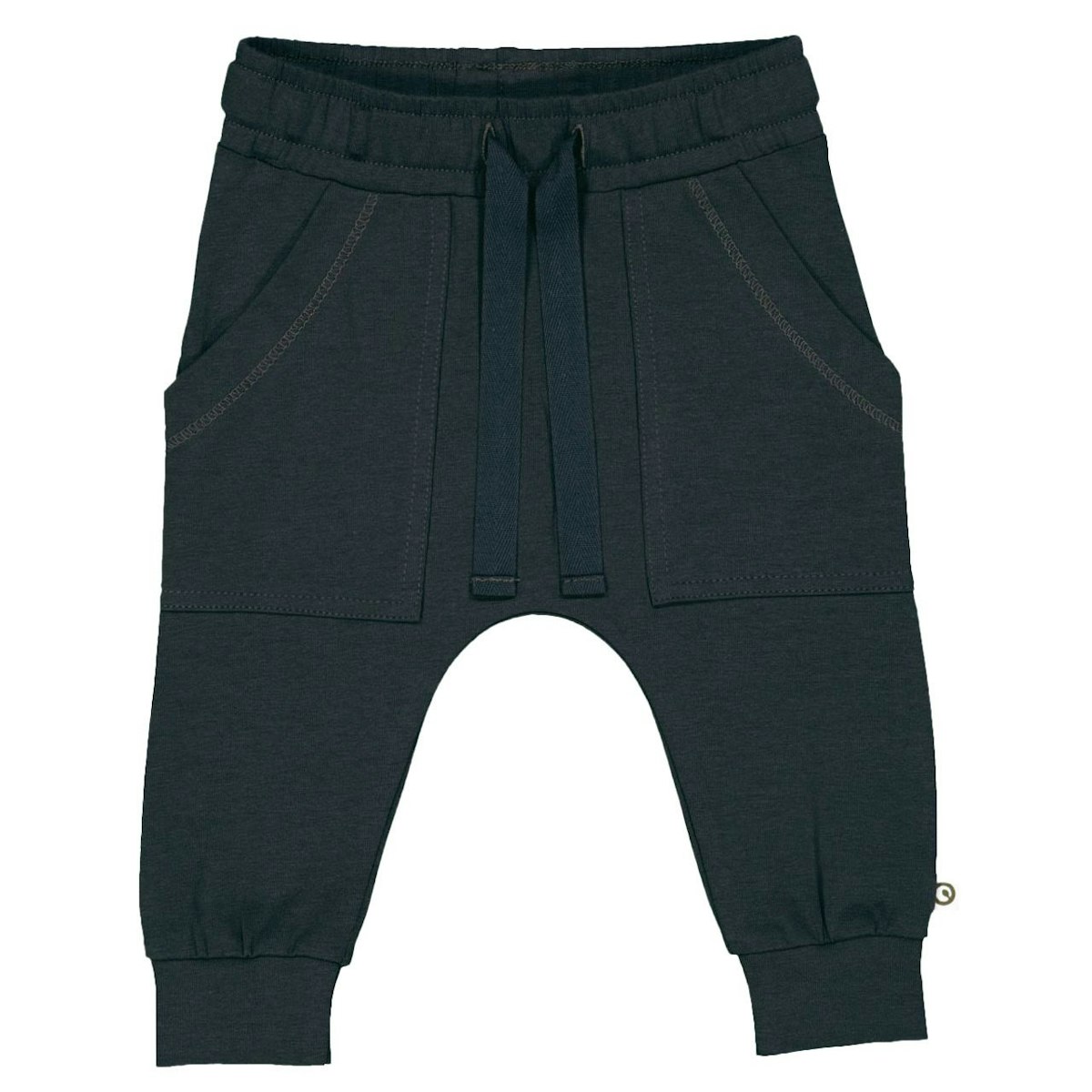 Weiche Babyhose große Taschen rauchiges dunkelblau 92