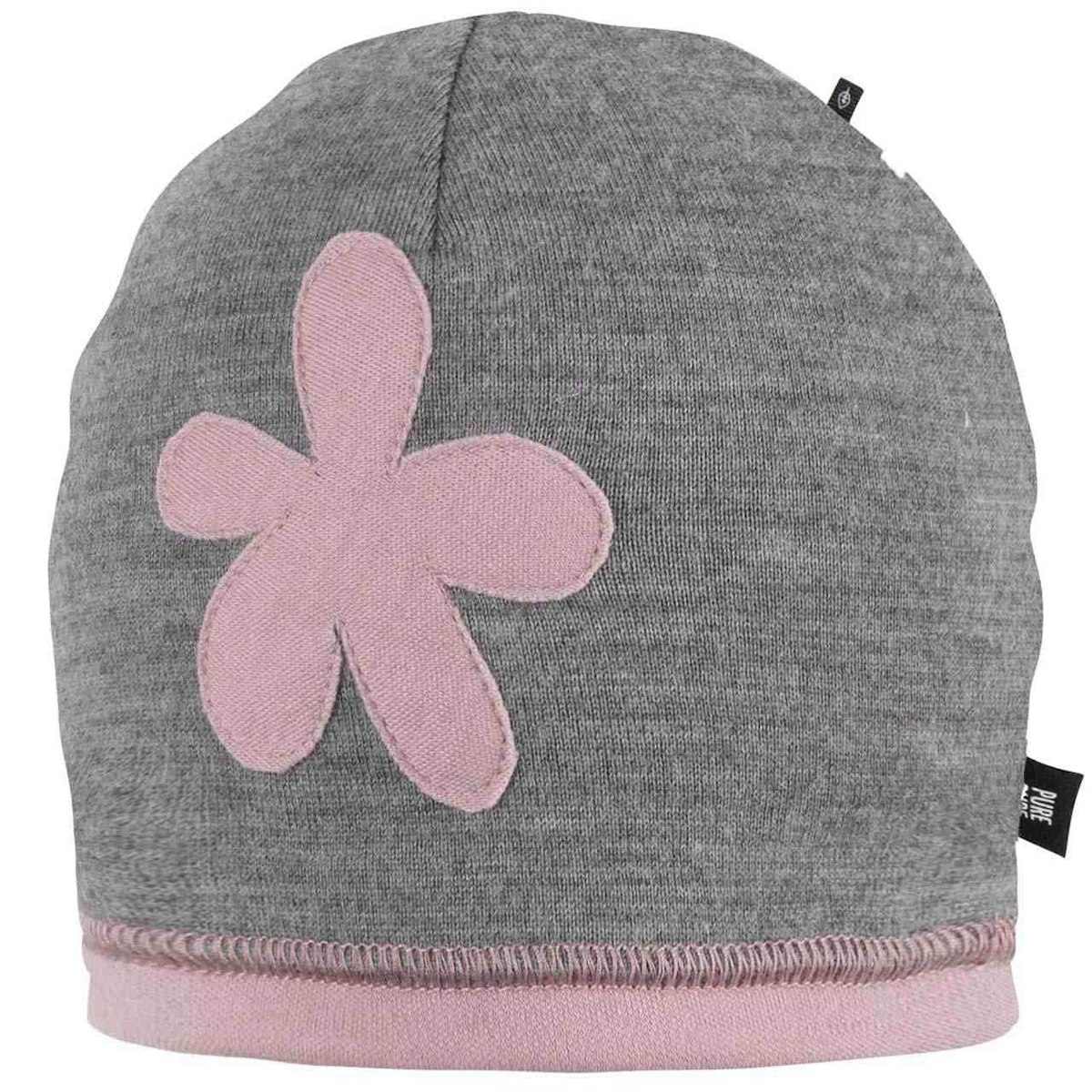 Weiche Feinstrick Beanie Wolle grau 49