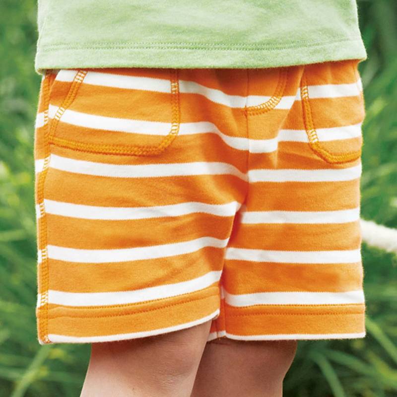 Weiche Kinder Shorts Streifen orange 98/104