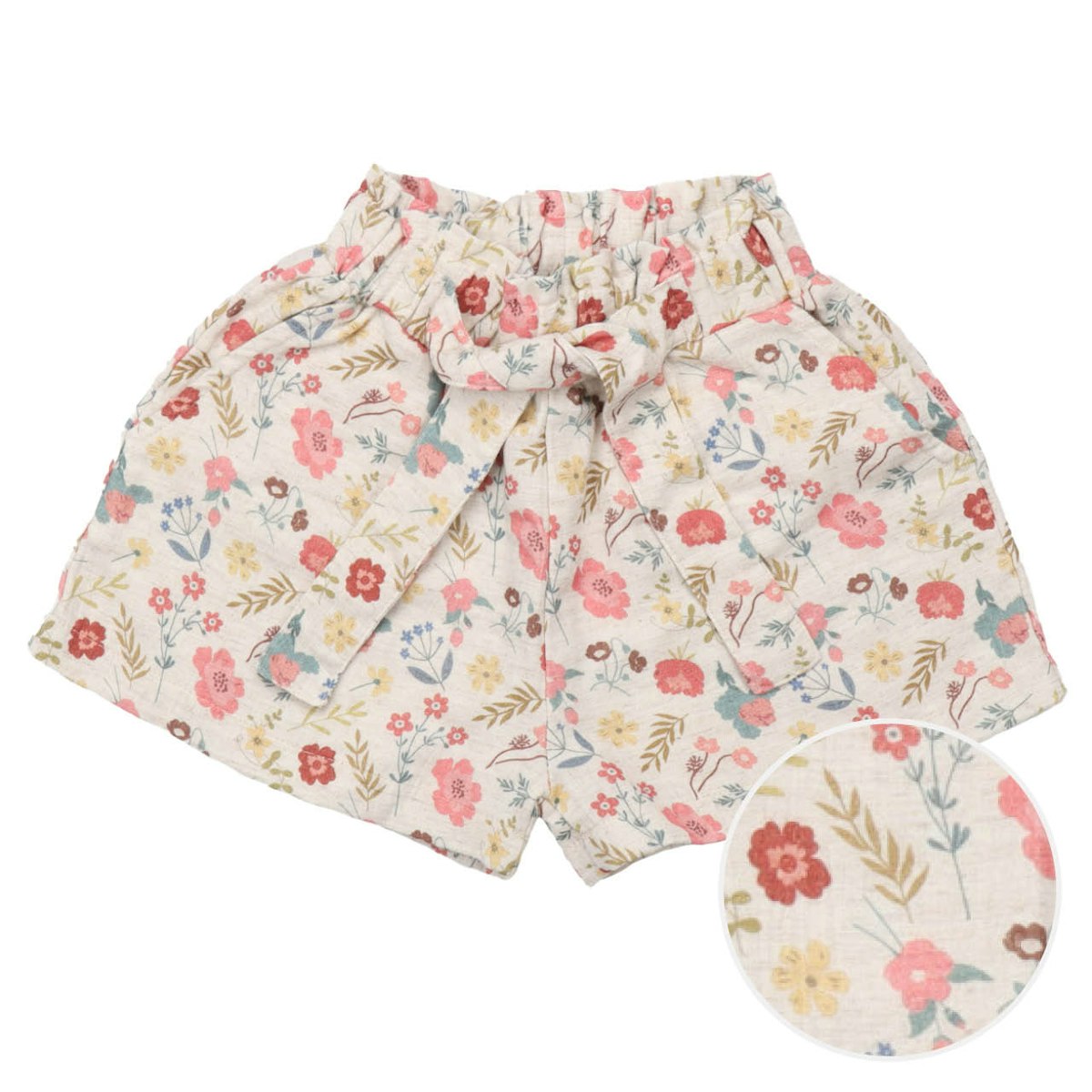 Weiche Musselin Shorts Blumen beige 146