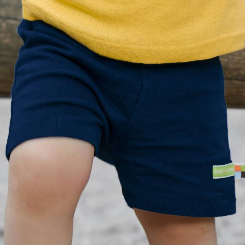 Weiche Musselin Shorts marine 74/80