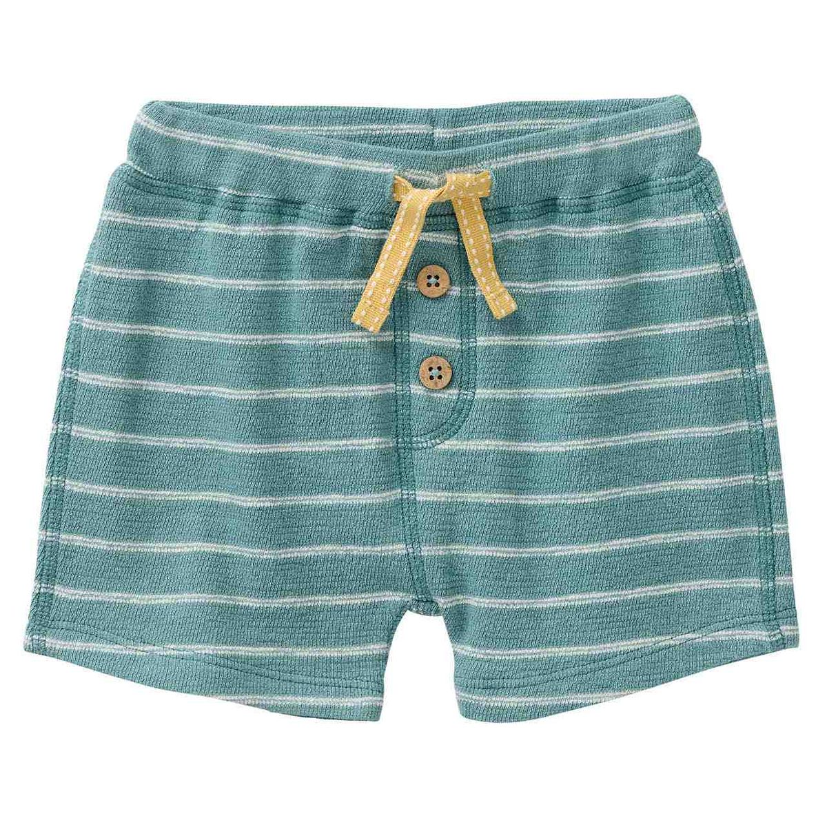 Weiche Sweat Shorts petrol gestreift 86/92 Weiche Sweat Shorts petrol gestreift 86/92