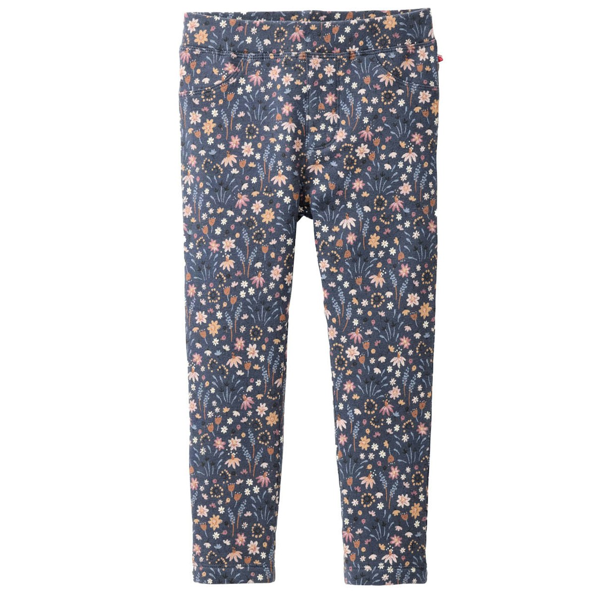 Weiche Sweat Treggings Blümchen indigoblau 110
