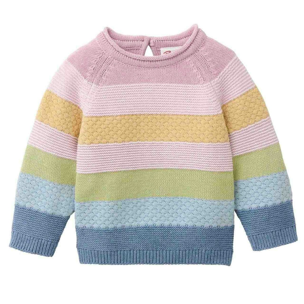 Weicher Strick Pullover bunt geringelt 74/80