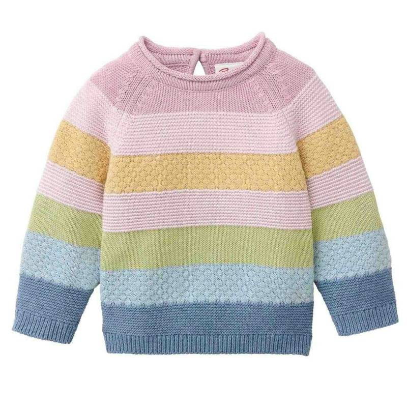 Weicher Strick Pullover bunt geringelt 74/80