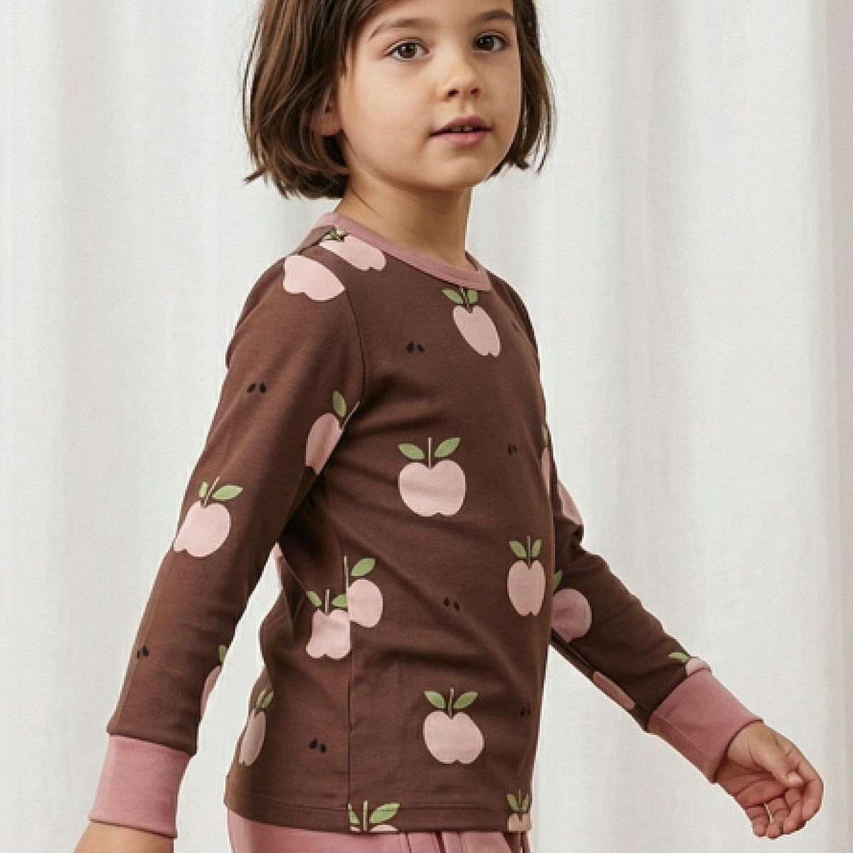 Weiches Langarmshirt Apfel braun 110/116