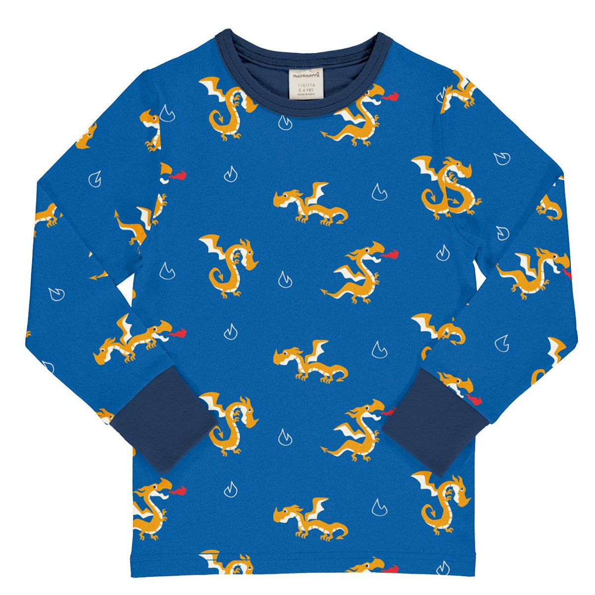 Weiches Langarmshirt Drachen blau 98/104