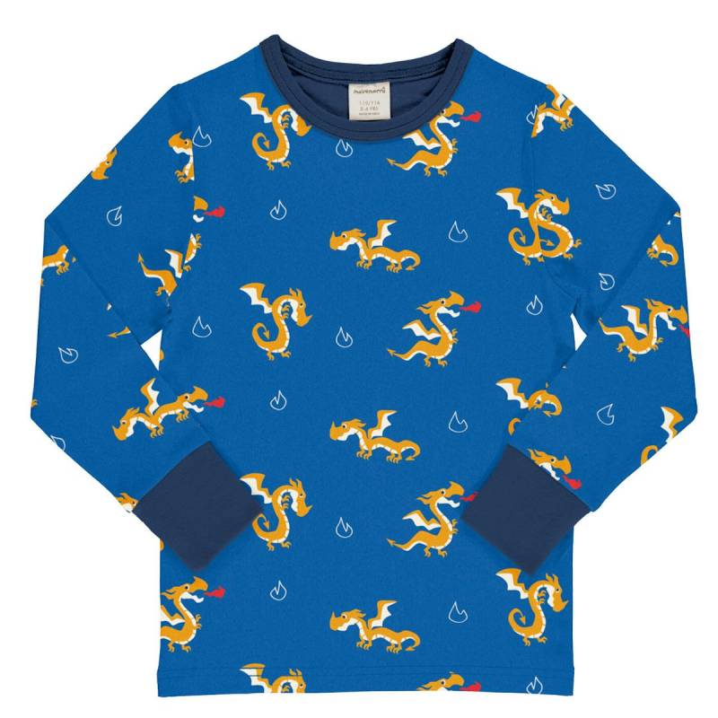 Weiches Langarmshirt Drachen blau 98/104