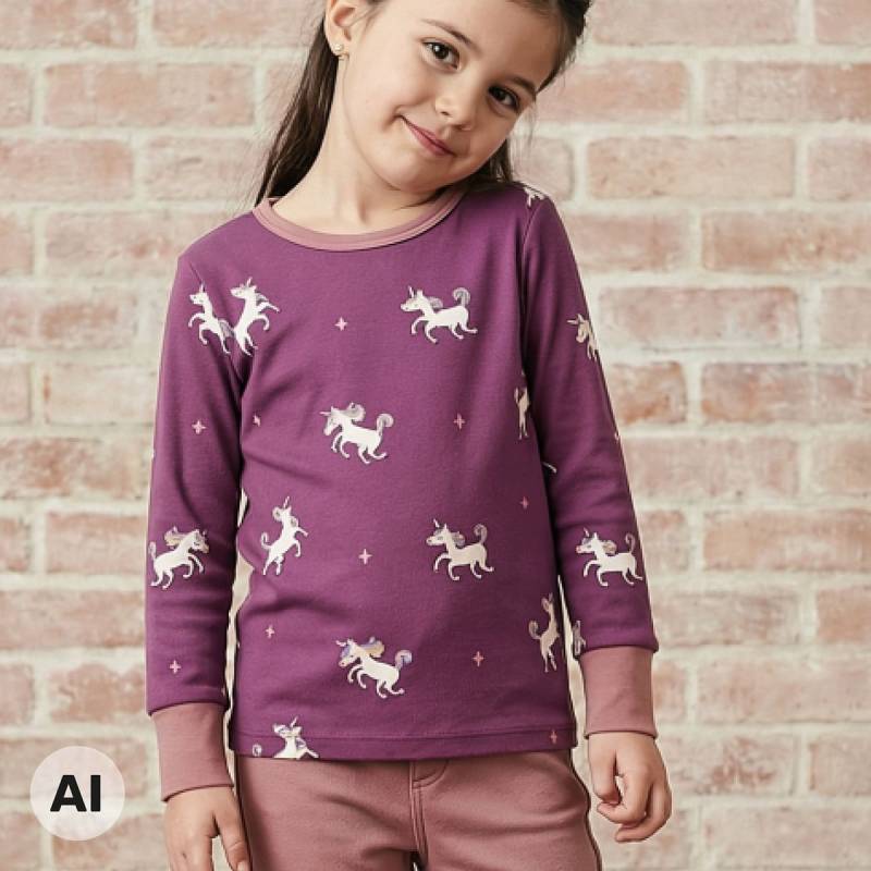 Weiches Langarmshirt Einhorn bordeaux 134/140 Weiches Langarmshirt Einhorn bordeaux 134/140
