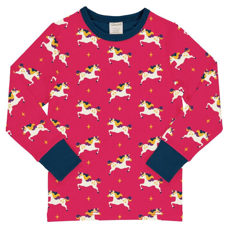 Weiches Langarmshirt Einhorn pink 104/110