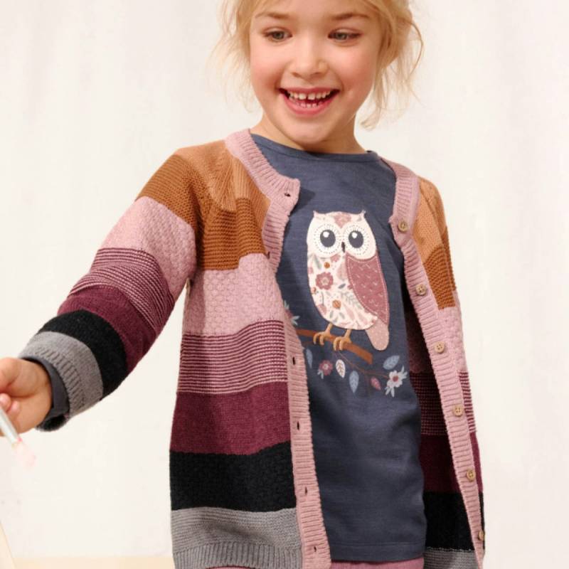 Weiches Langarmshirt Eule indigoblau 98/104 Weiches Langarmshirt Eule indigoblau 98/104