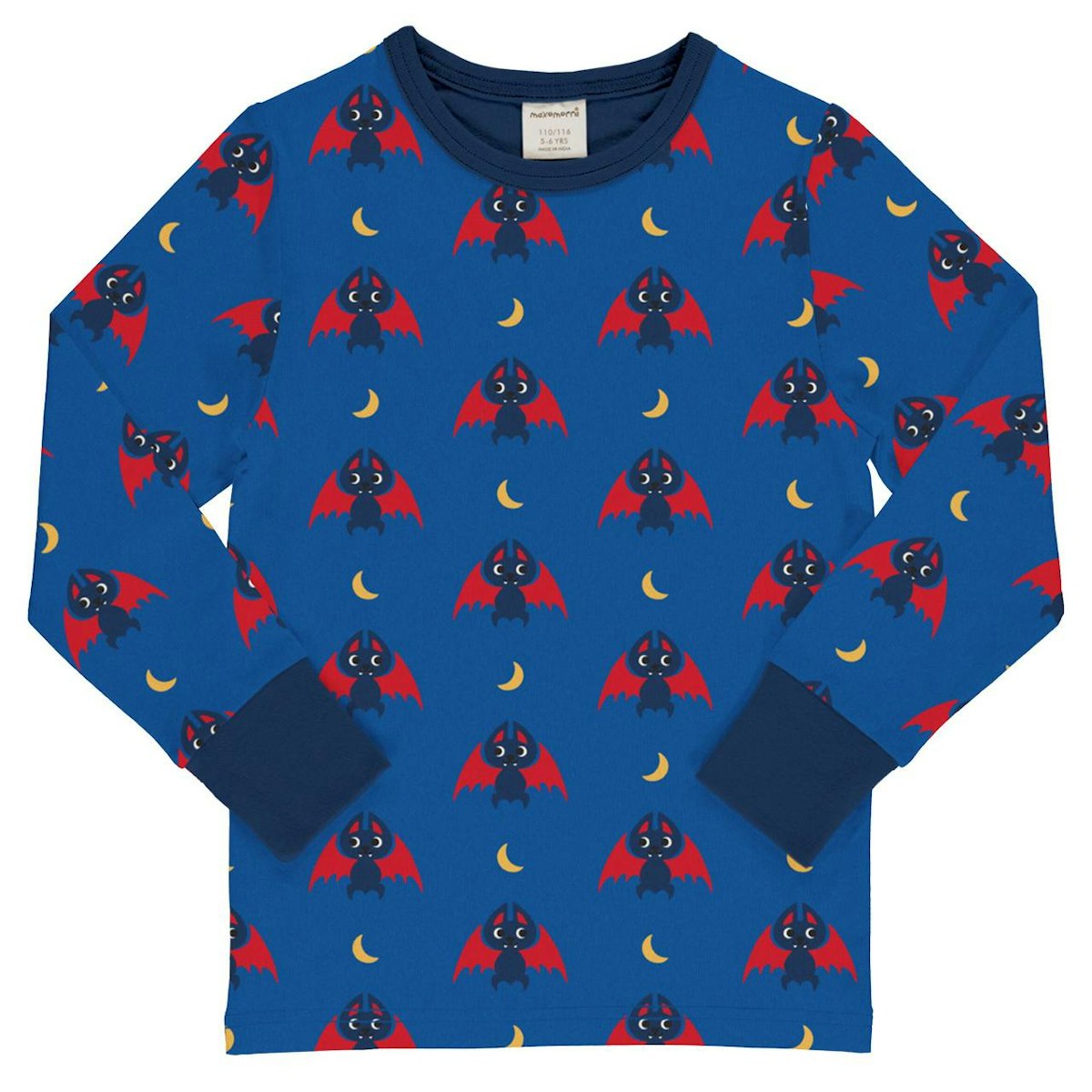 Weiches Langarmshirt Fledermaus blau 110/116