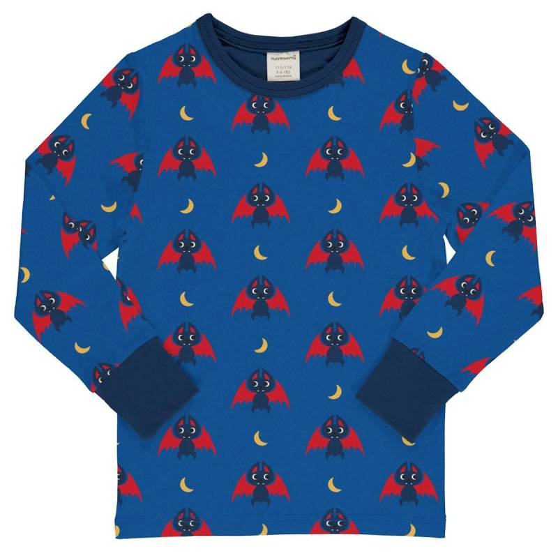 Weiches Langarmshirt Fledermaus blau 110/116