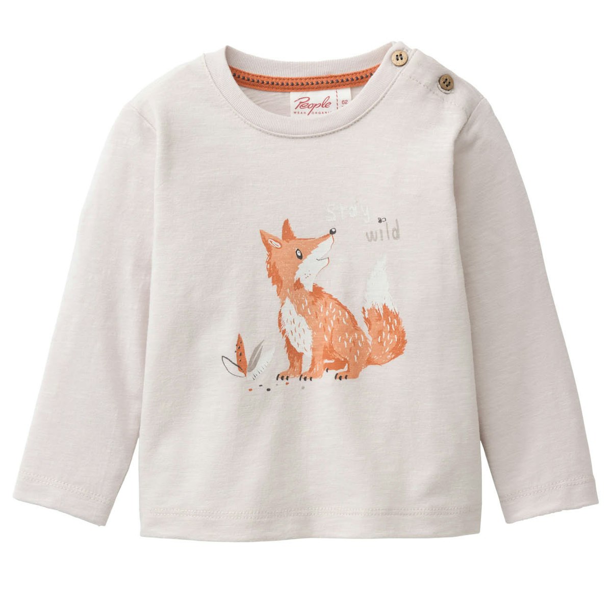 Weiches Langarmshirt Fuchs beige 74/80