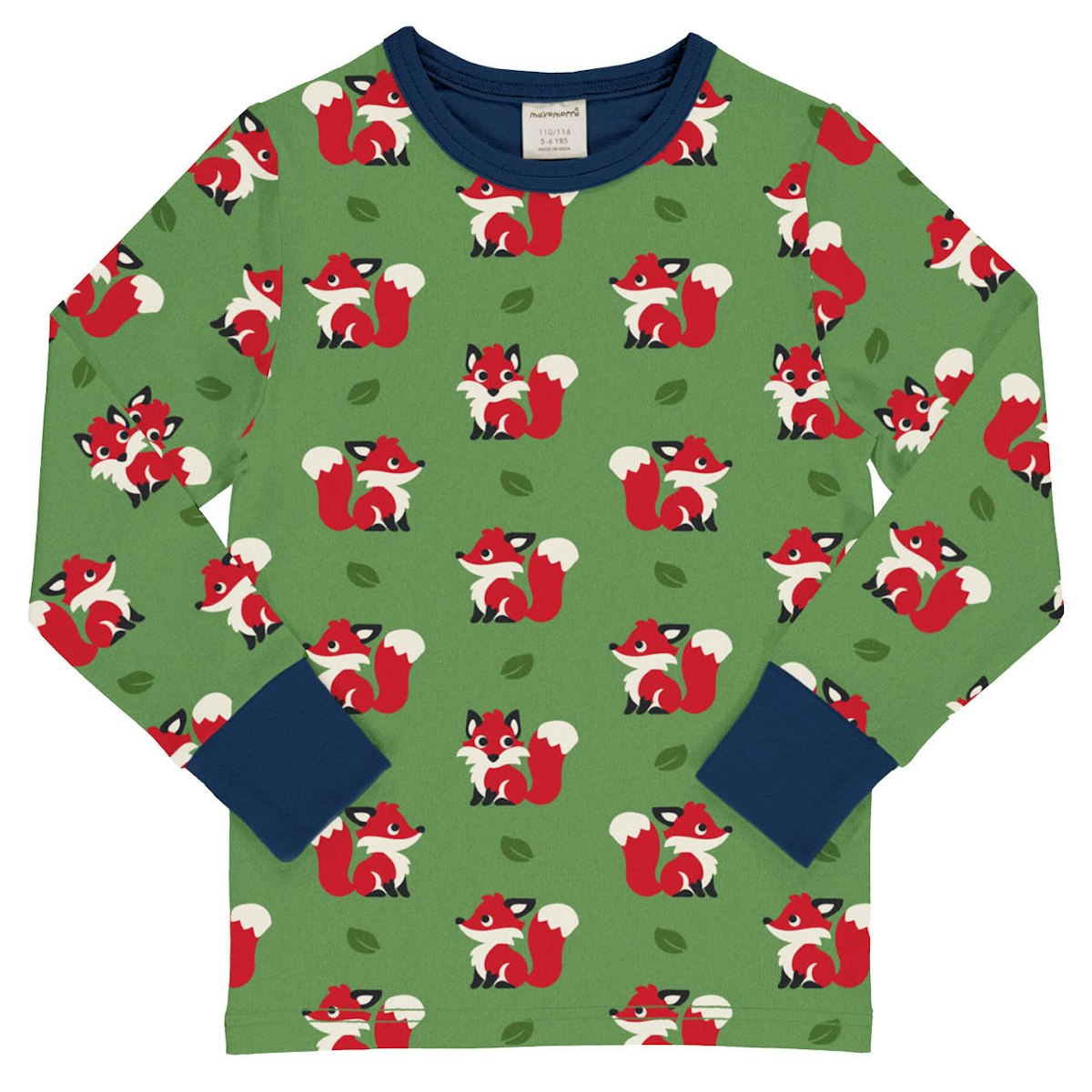 Weiches Langarmshirt Fuchs grün 110/116