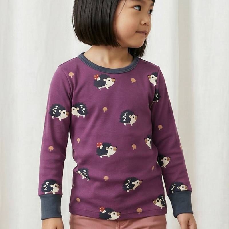 Weiches Langarmshirt Igel lila 122/128 Weiches Langarmshirt Igel lila 122/128