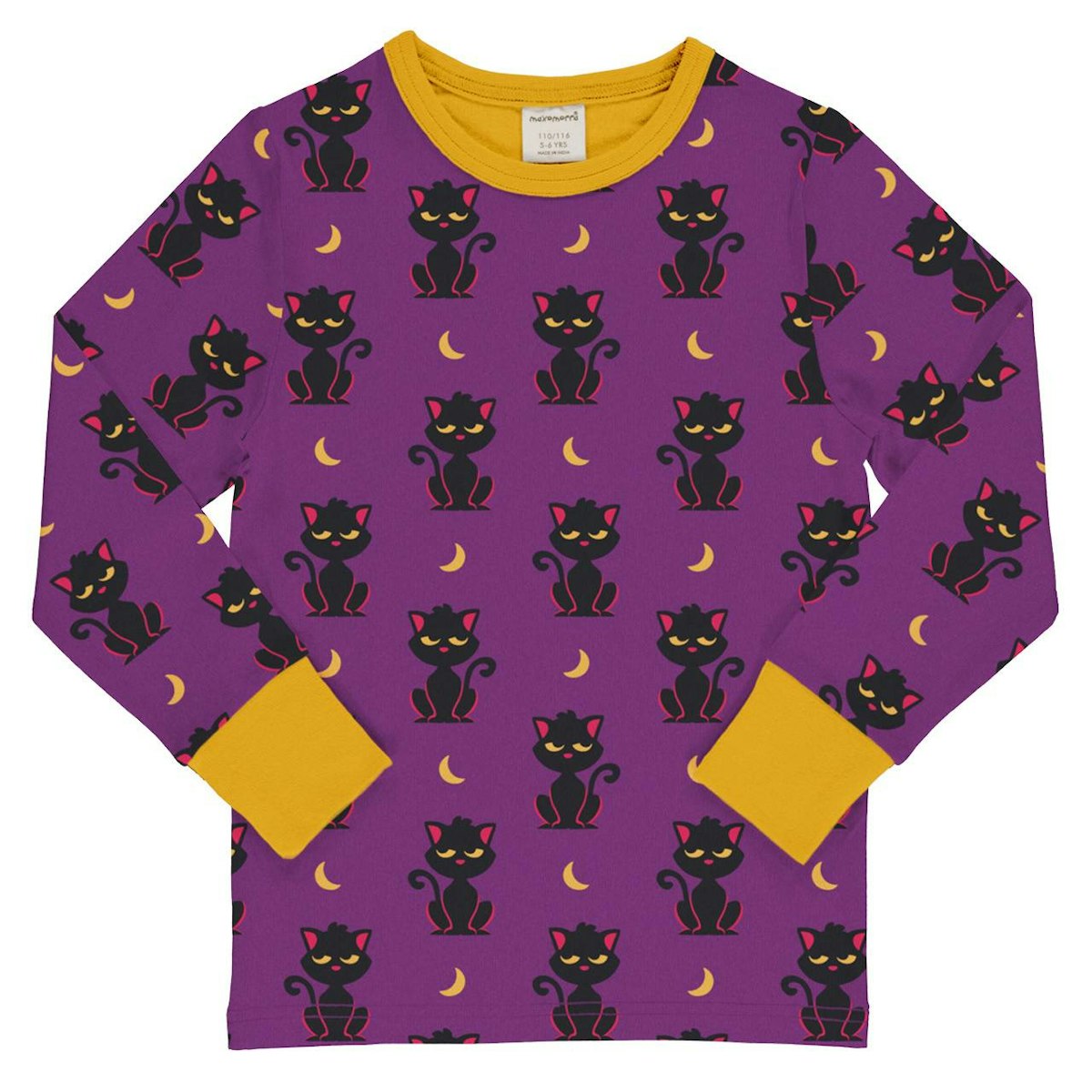 Weiches Langarmshirt Katzen lila 98/104