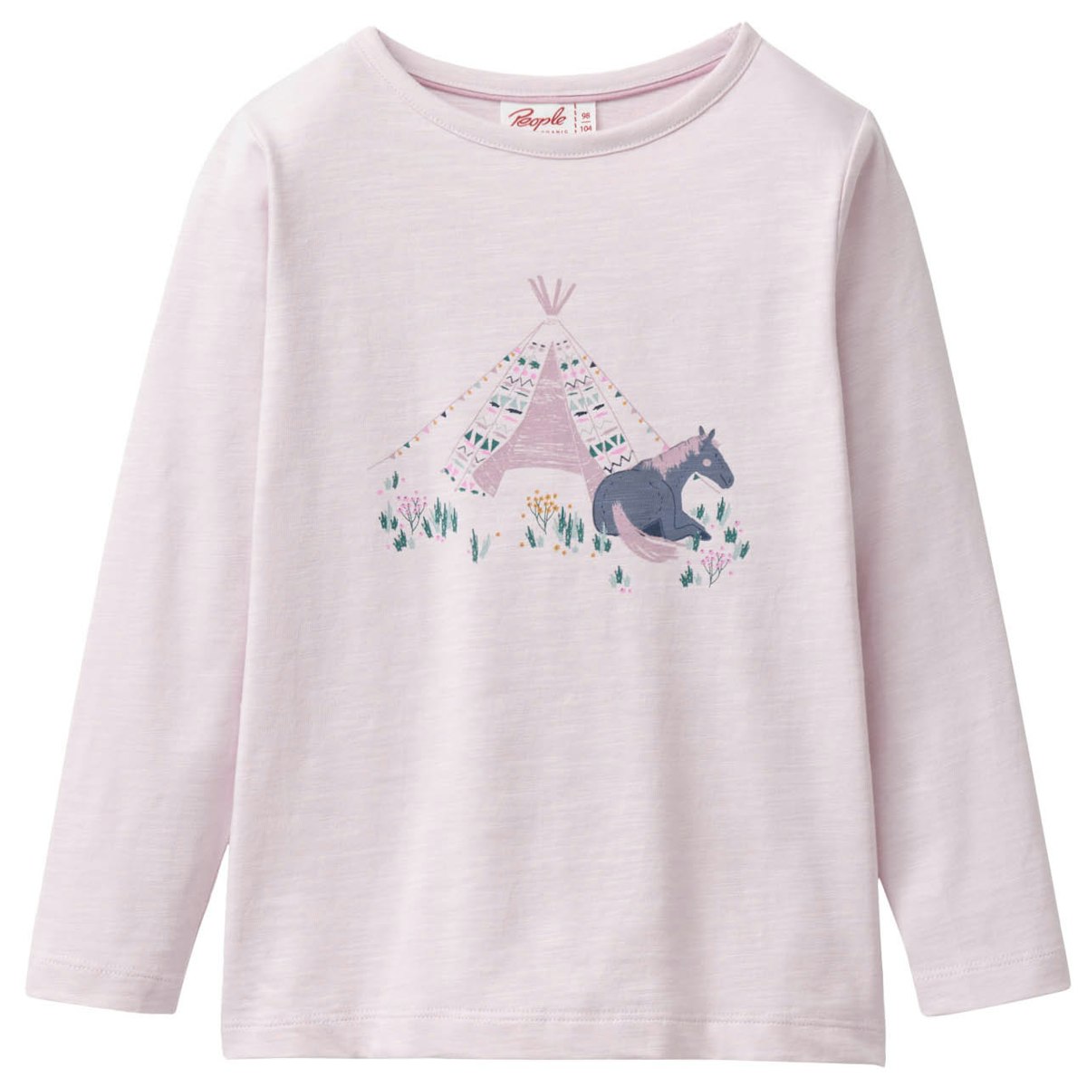 Weiches Langarmshirt Pferd flieder 98/104