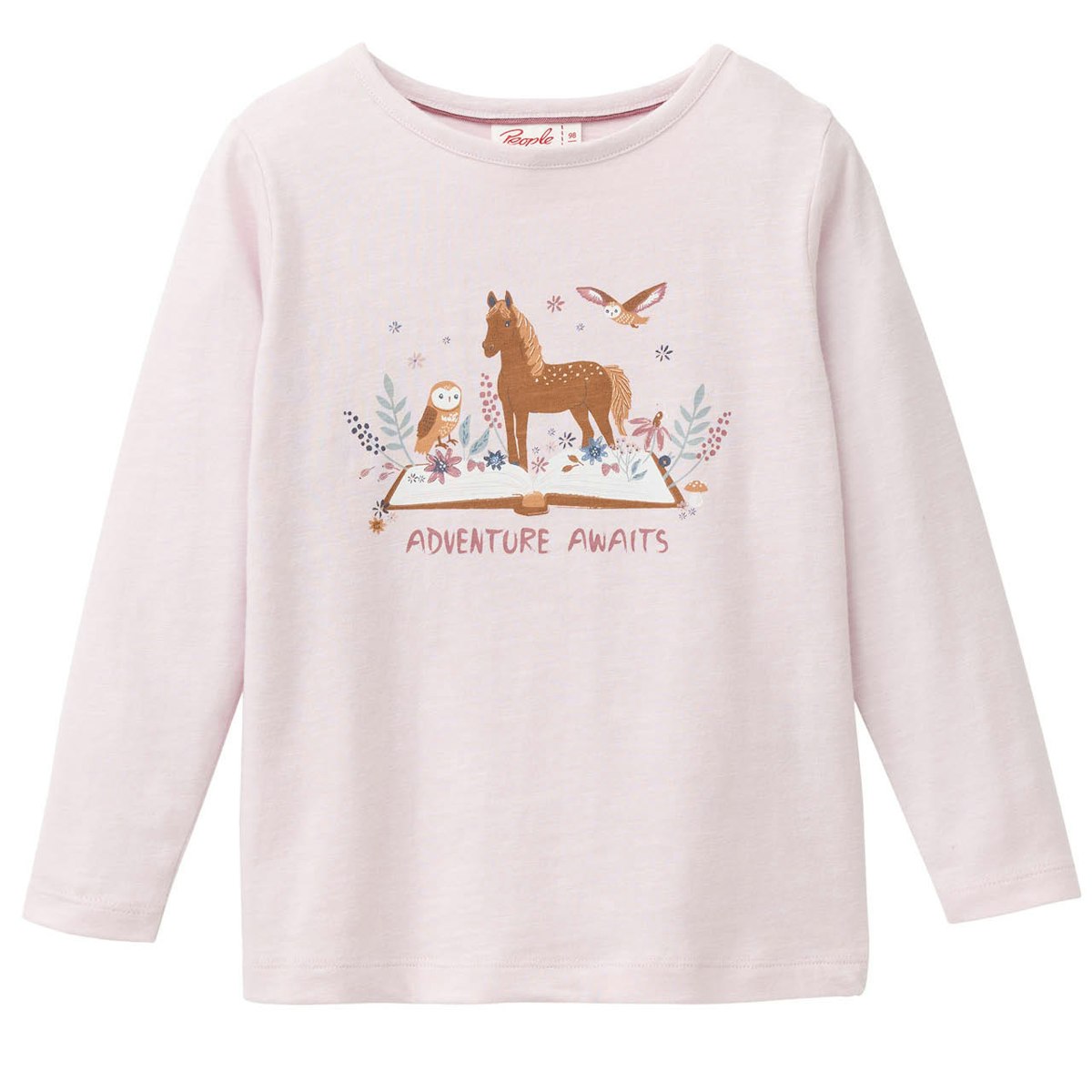 Weiches Langarmshirt Pferd hellviolett 122/128