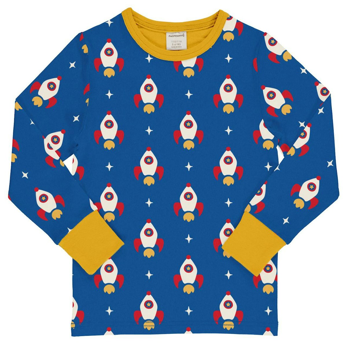 Weiches Langarmshirt Raketen blau 98/104
