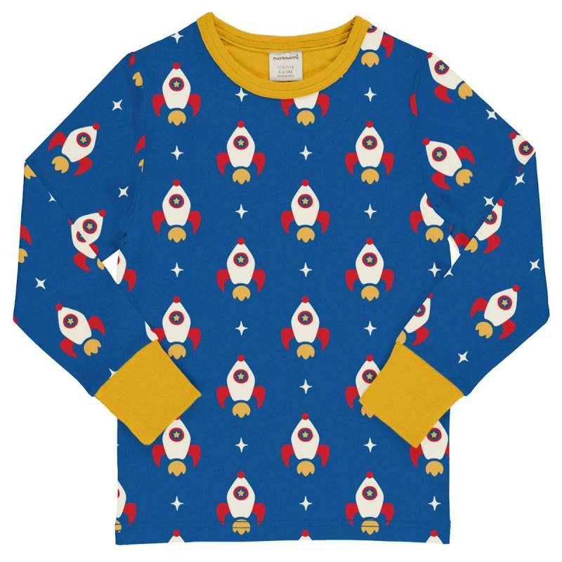 Weiches Langarmshirt Raketen blau 98/104