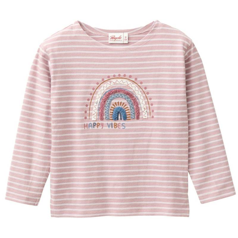 Weiches Langarmshirt Regenbogen rosa geringelt 110/116 Weiches Langarmshirt Regenbogen rosa geringelt 110/116
