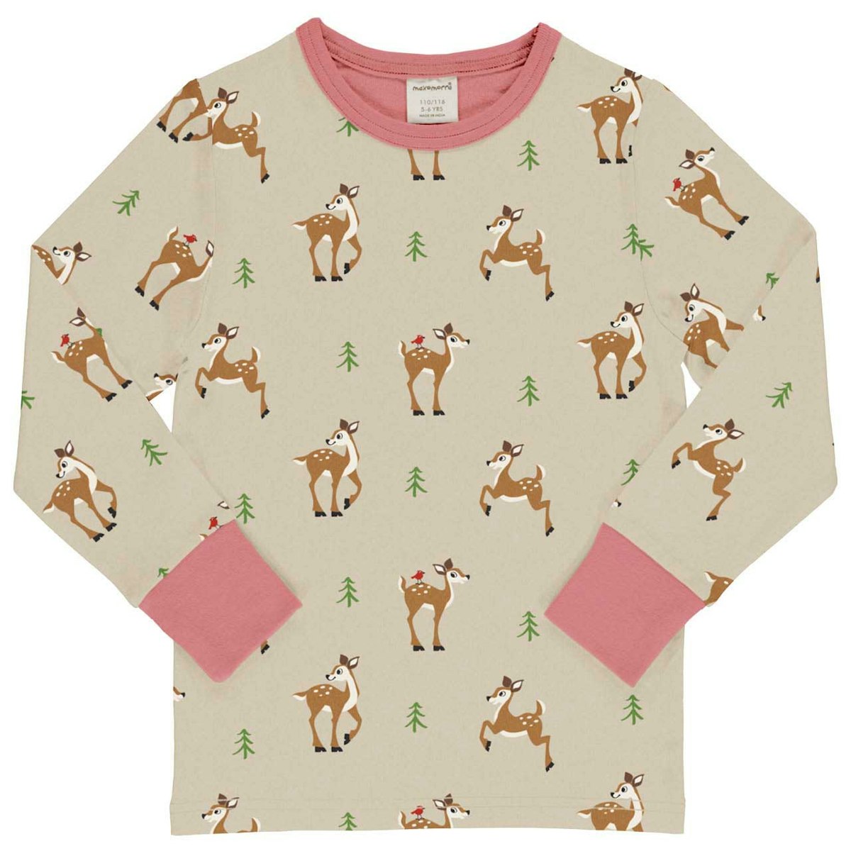Weiches Langarmshirt Rehe beige 134/140