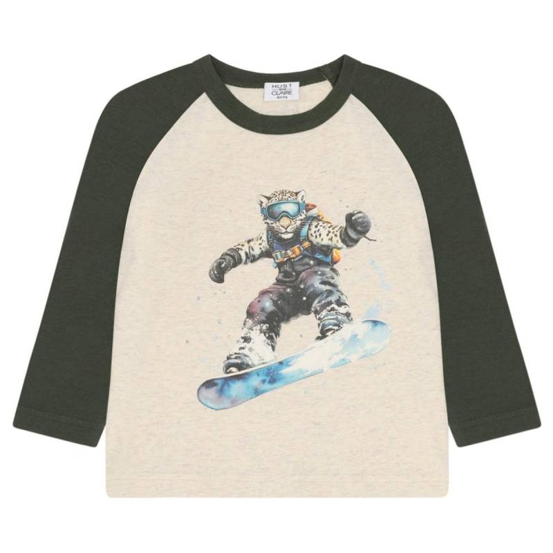 Weiches Langarmshirt Schneeleopard natur meliert 128 Weiches Langarmshirt Schneeleopard natur meliert 128