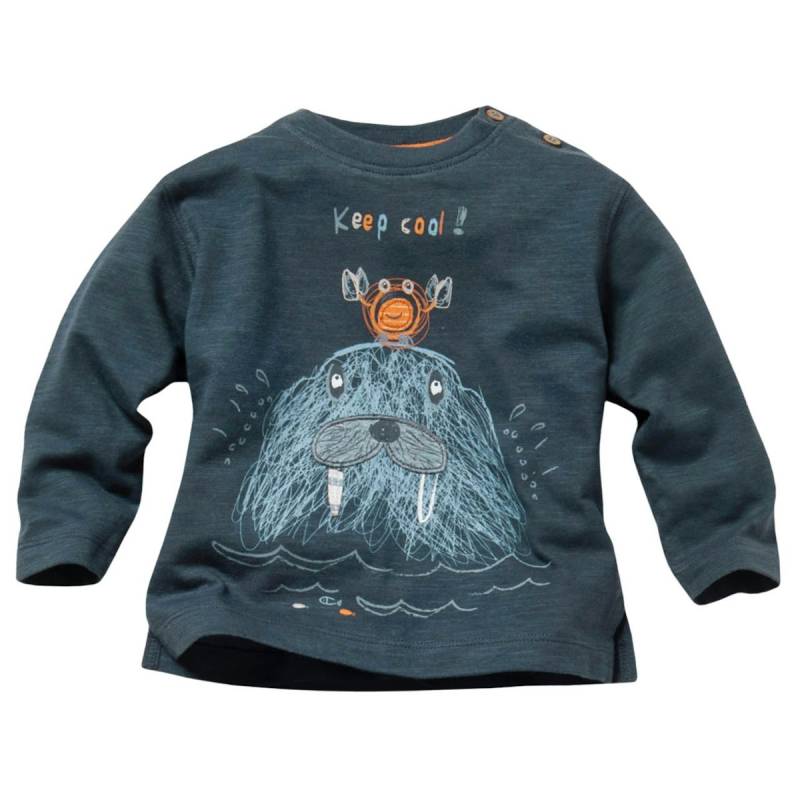 Weiches Langarmshirt Walross dunkelblau 86/92