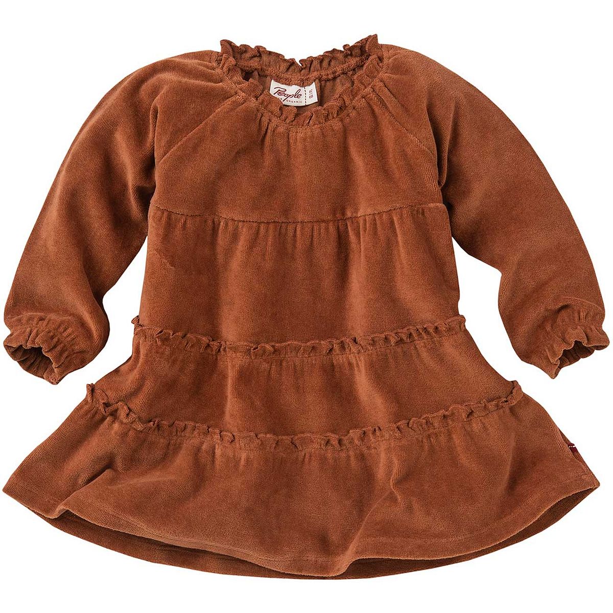 Weiches Nicki Langarmkleid zimtbraun 98/104