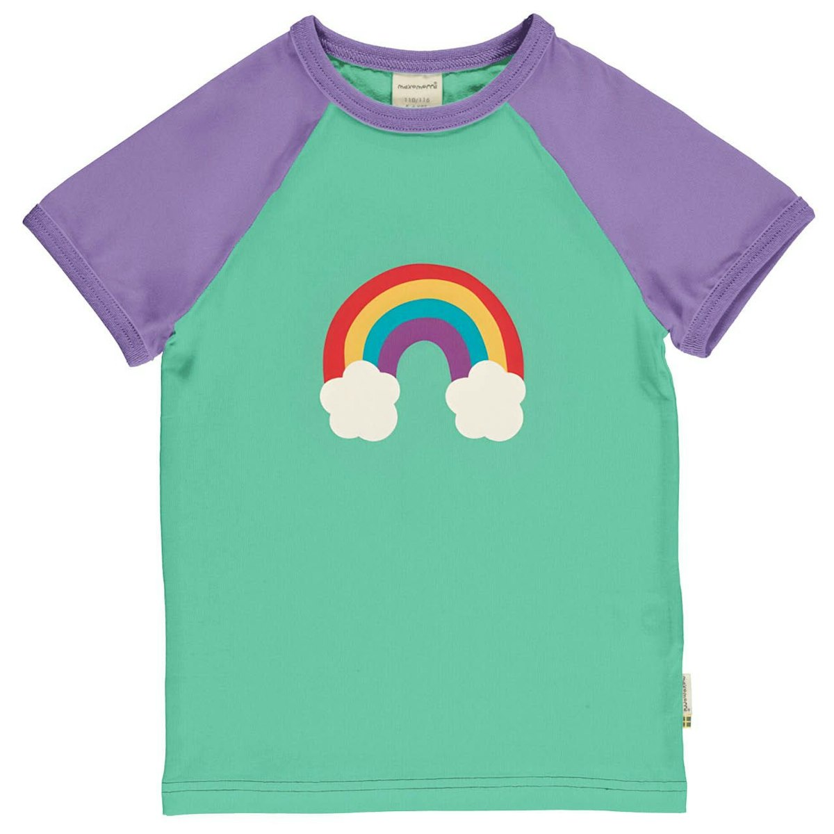 Weiches Raglan T-Shirt Regenbogen türkis 110/116