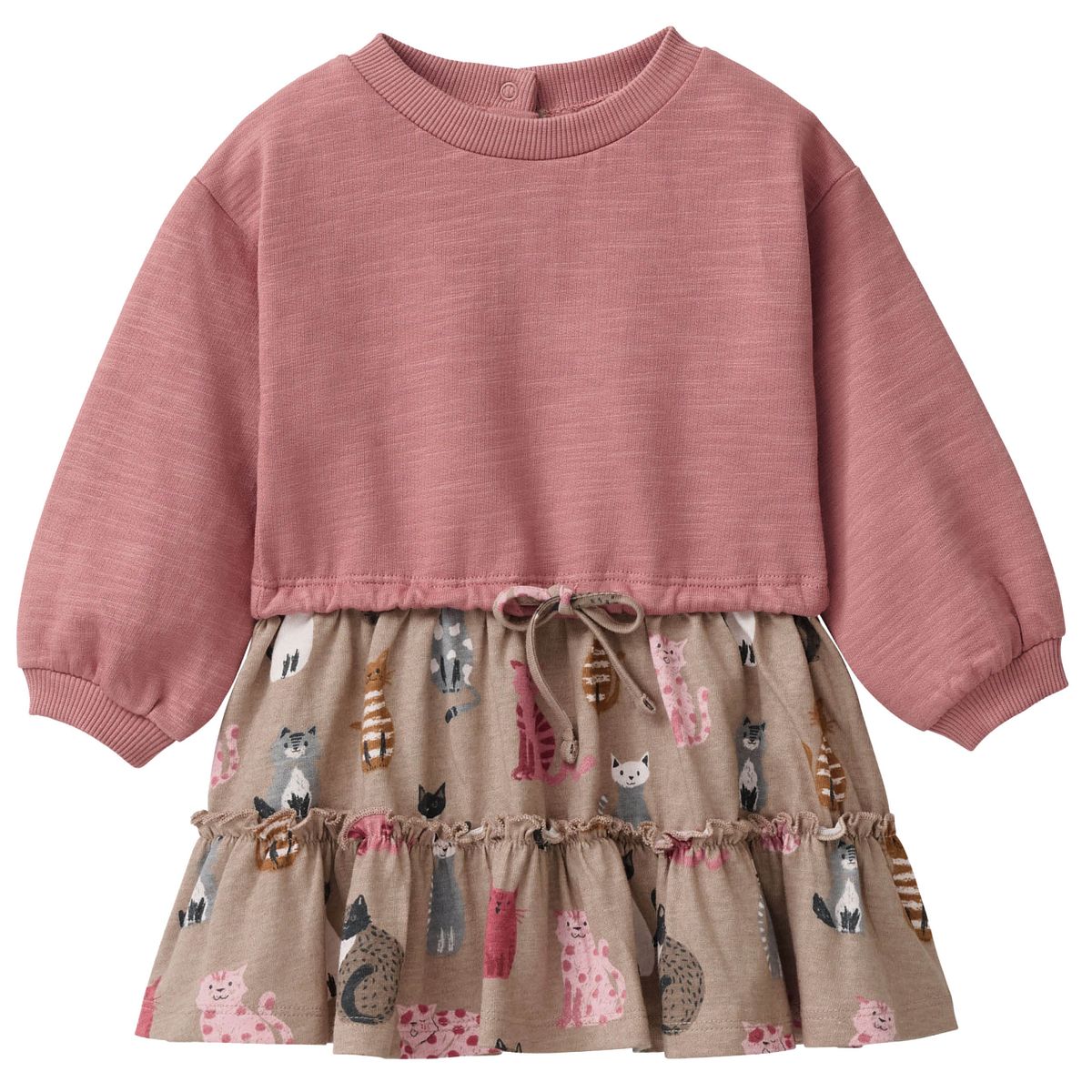 Weiches Sweatkleid langarm altrosa 104