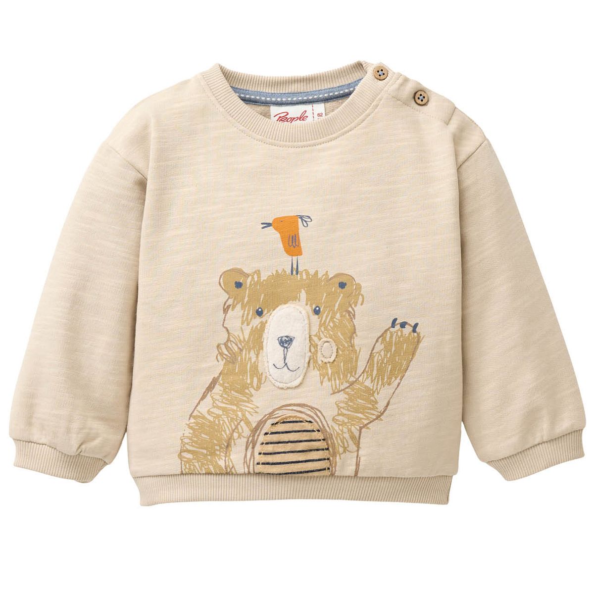 Weiches Sweatshirt Bär sand 86/92