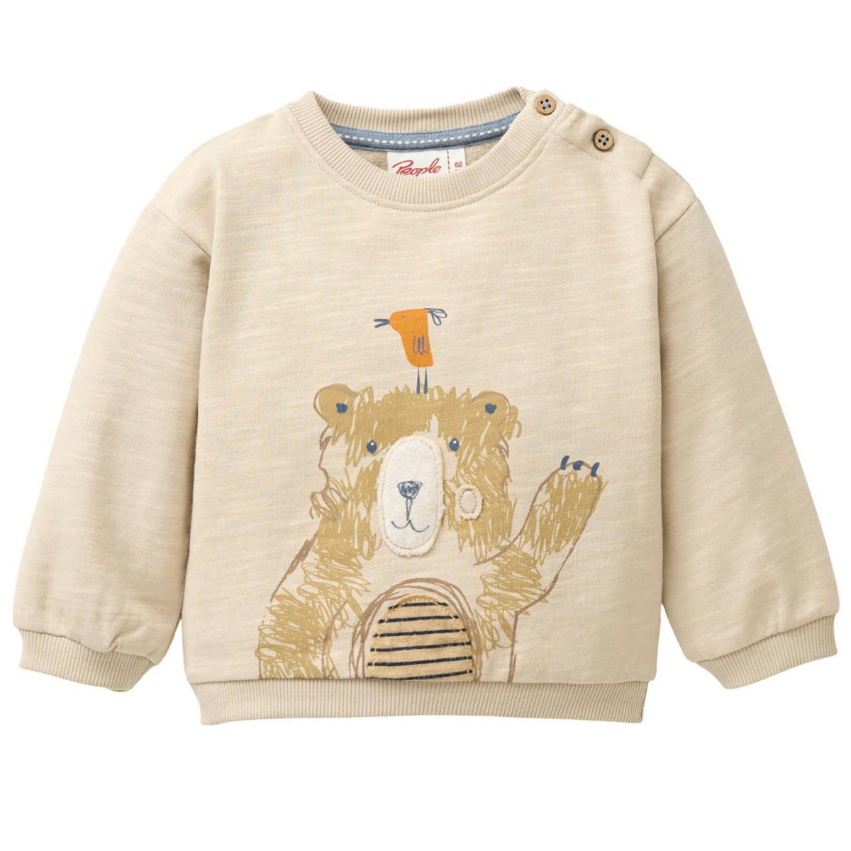 Weiches Sweatshirt Bär sand 98/104