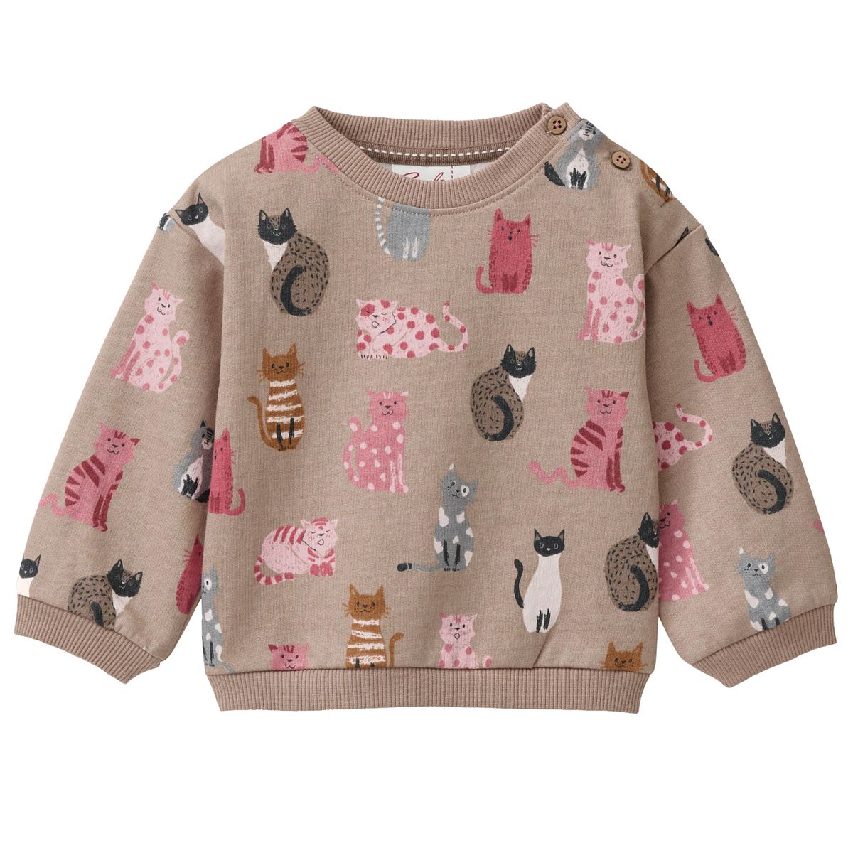 Weiches Sweatshirt braun Katzen 98/104