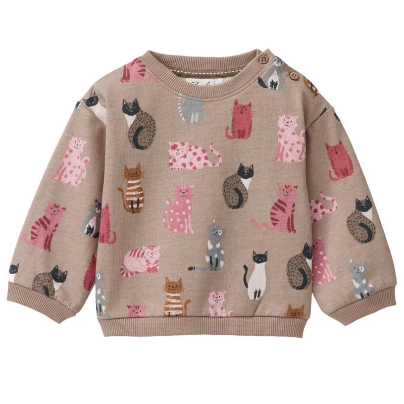 Weiches Sweatshirt braun Katzen 98/104 Weiches Sweatshirt braun Katzen 98/104