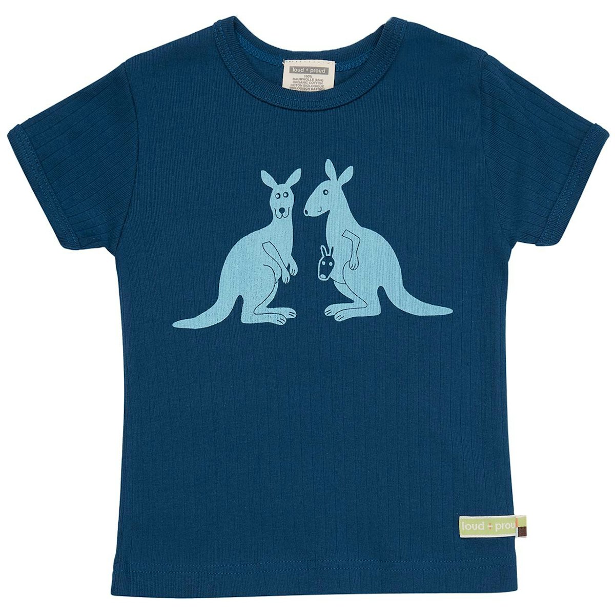Weiches T-Shirt Rippe Känguru marine 62/68
