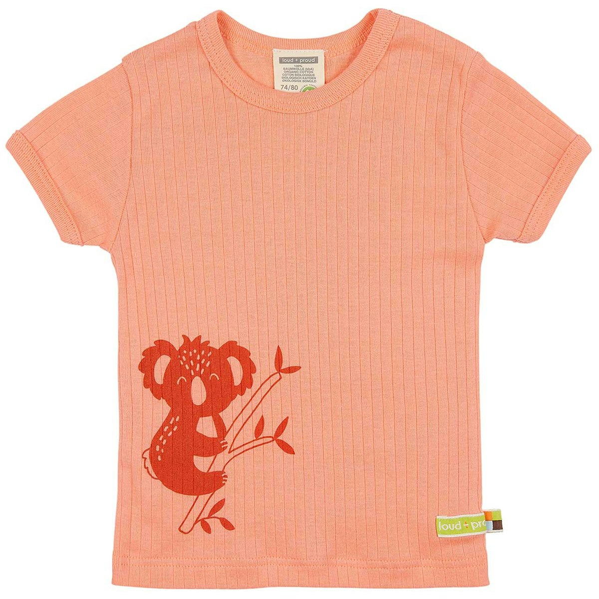 Weiches T-Shirt Rippe Koala apricot 62/68