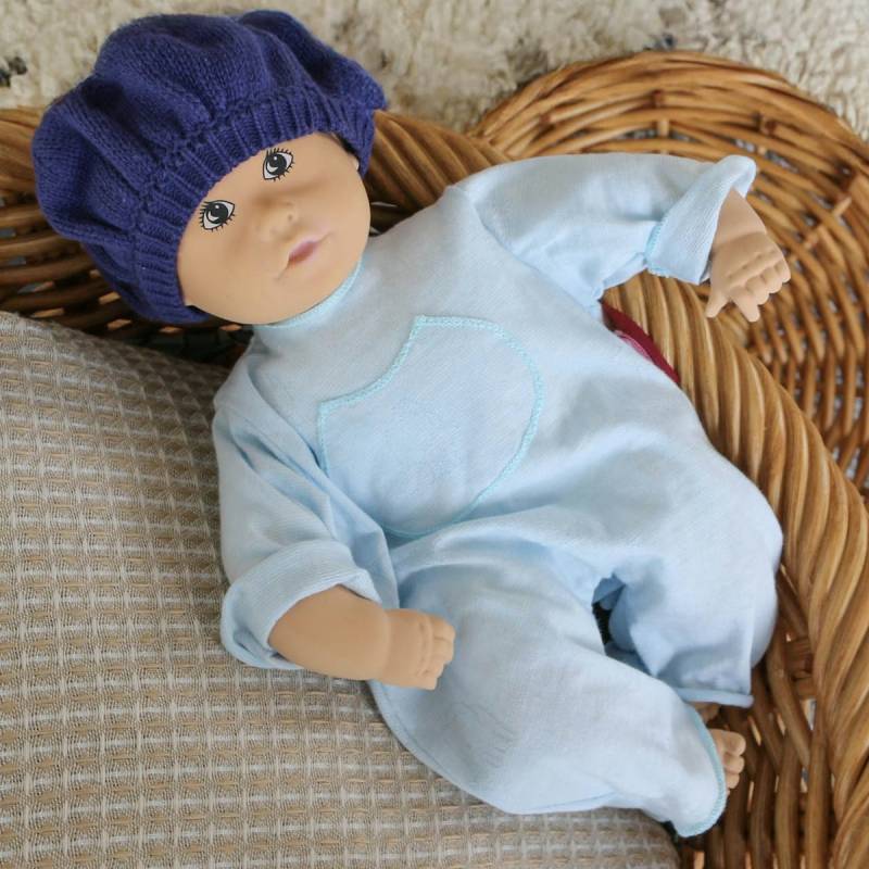 Weichkörperpuppe Naturkautschuk-Bio-Baumwolle 33 cm blau