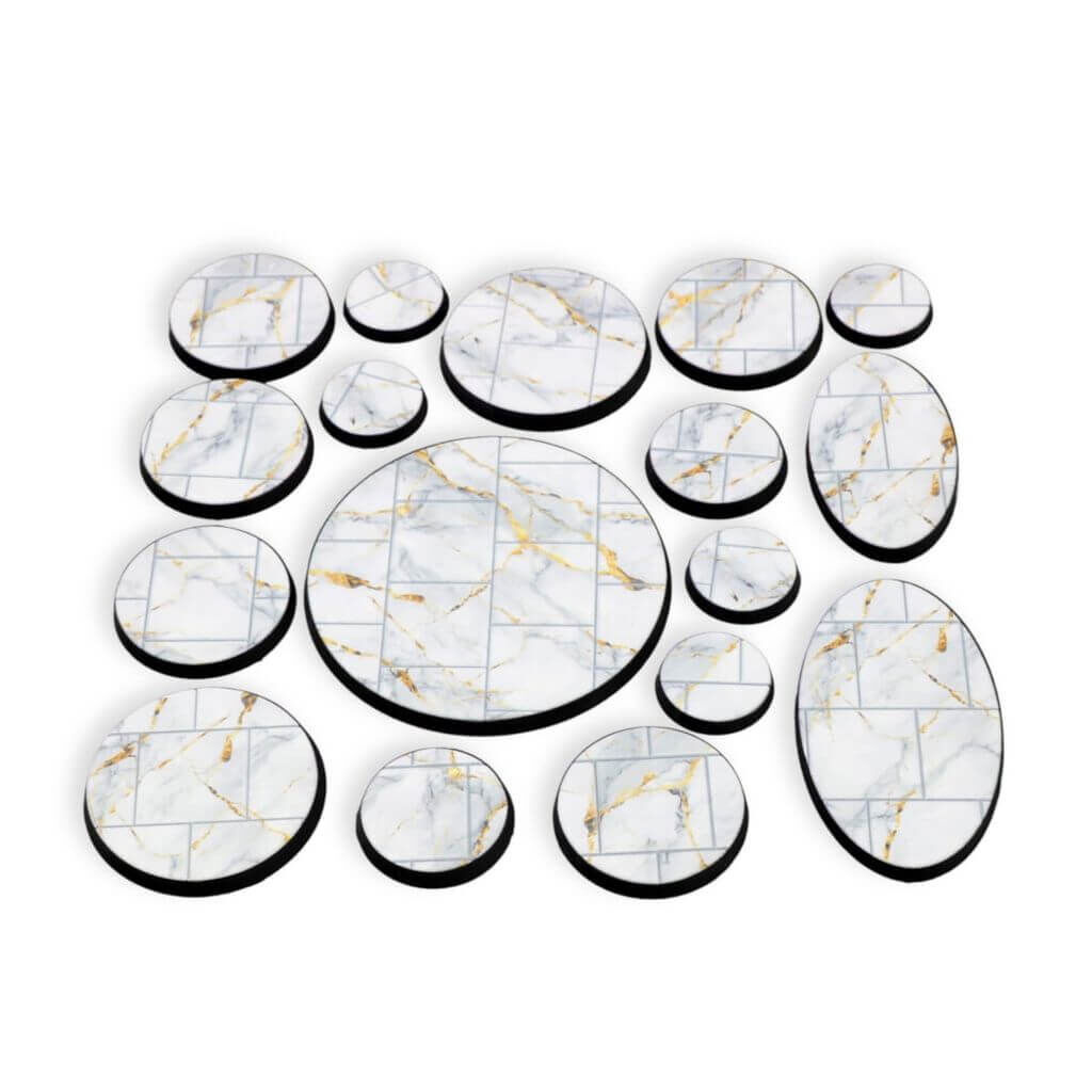 Weißer Marmor Instabases - oval 150x94mm