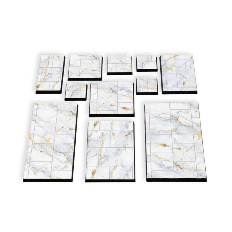 Weißer Marmor Instabases - rechteckig 30x60mm Weißer Marmor Instabases - rechteckig 30x60mm
